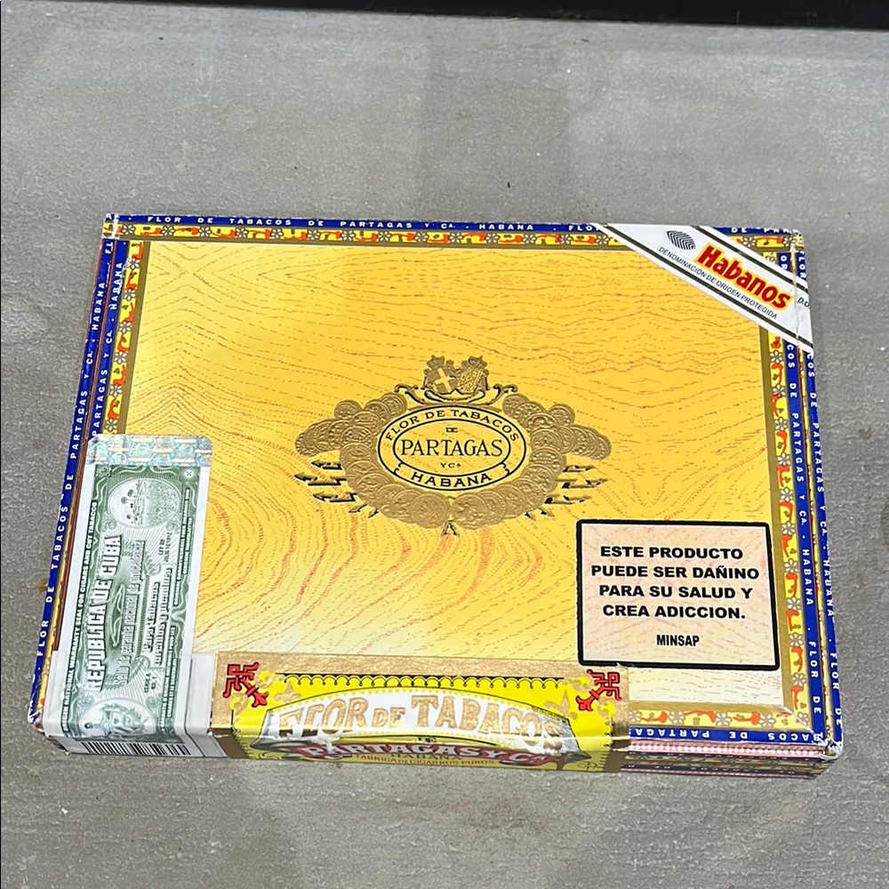 Colorful PARTAGAS Cigar Box EUC